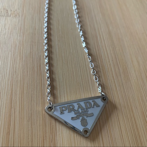 Jewelry - White Prada Logo Necklace